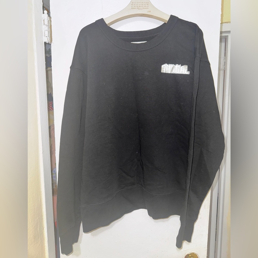 Nyden Oversized Black Sweatshirt w/ Deer Graphic – Large